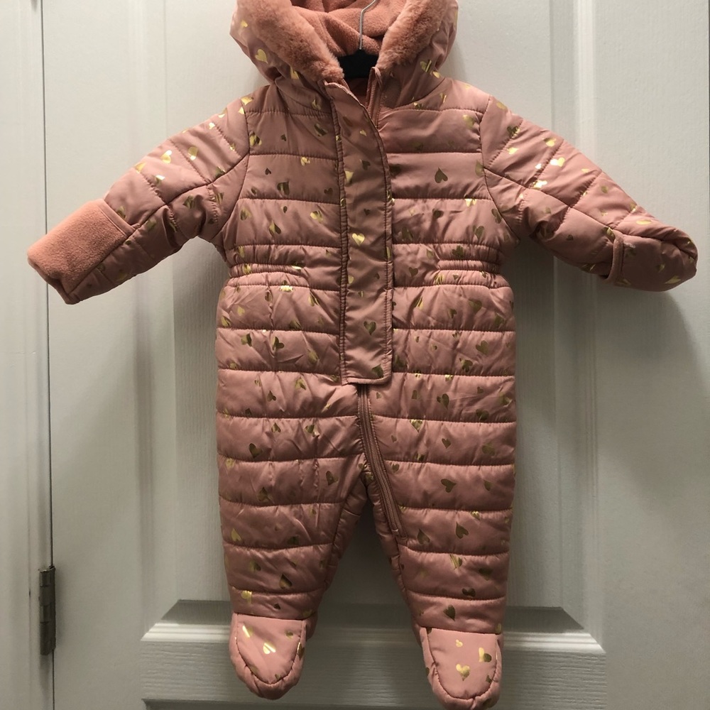 Tahari baby girl winter overalls